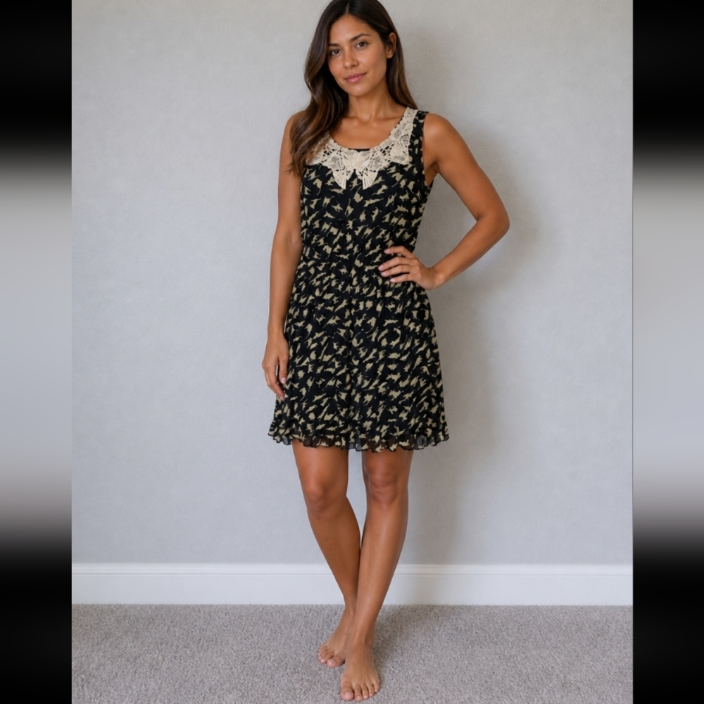 Tenki cat dress sheer layered sleeveless dress s/m